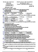 Đề kiểm tra học kỳ I môn Sinh học Lớp 10 - Mã đề 416 - Năm học 2018-2019 - Sở giáo dục và đào tạo tỉnh Quảng Nam